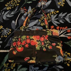 Floral Black Handbag